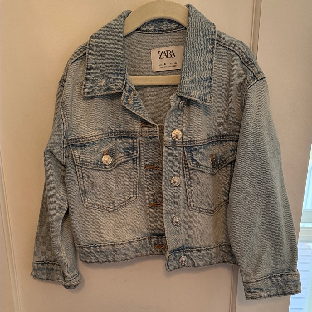 Zara Faded Blue Denim Jacket - Kids 6